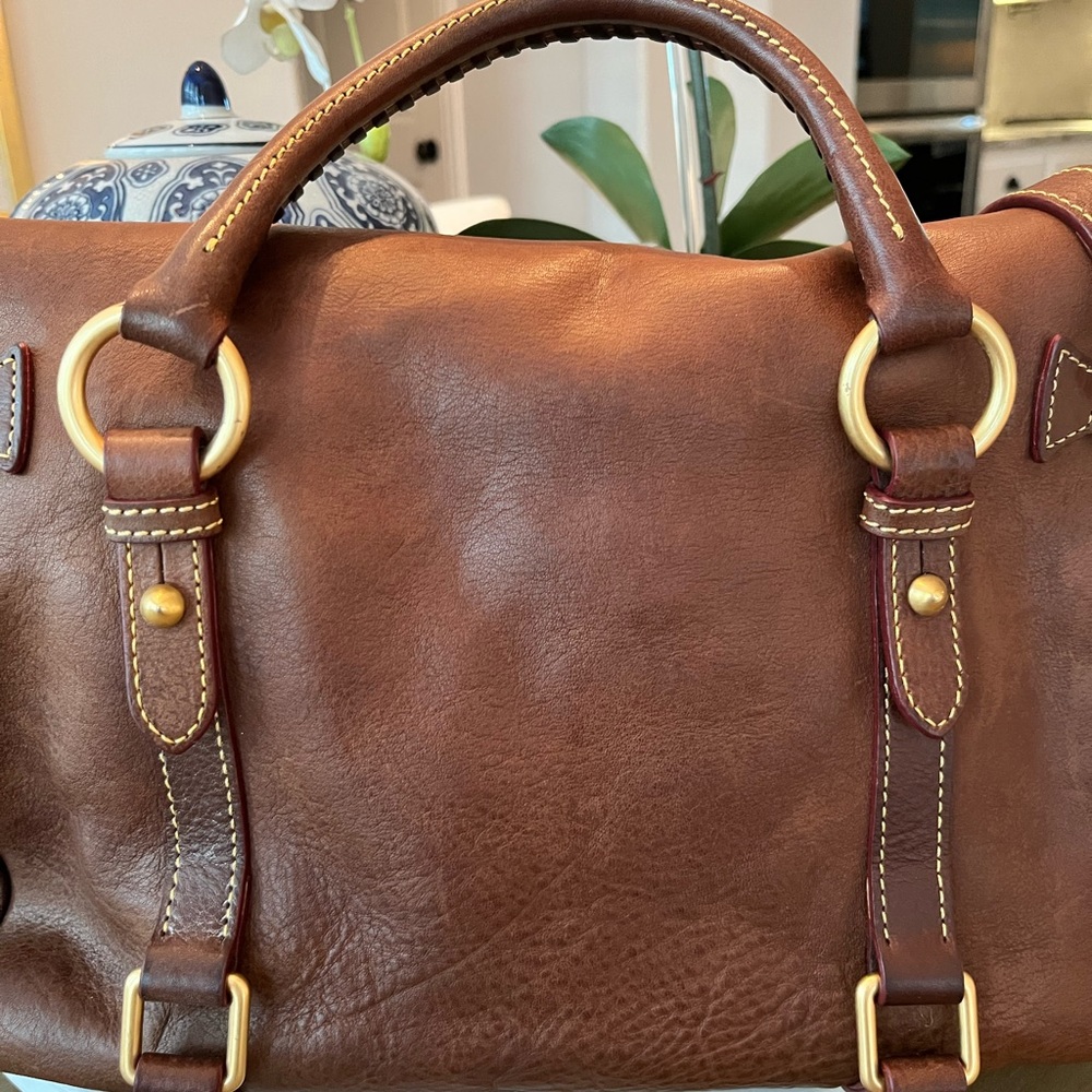 Dooney & Bourke Rich Brown Leather Satchel - Picture 5 of 16